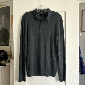 All Saints merino wool sweater shirt medium grey